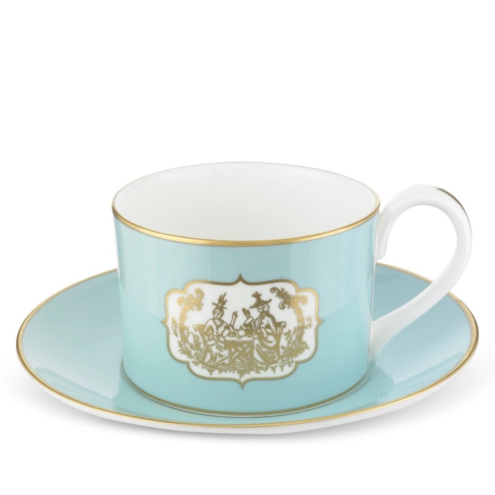 Fortnum & Mason’s St James Teacup and SaucerLuxury Teal and Gold Mug with Saucer